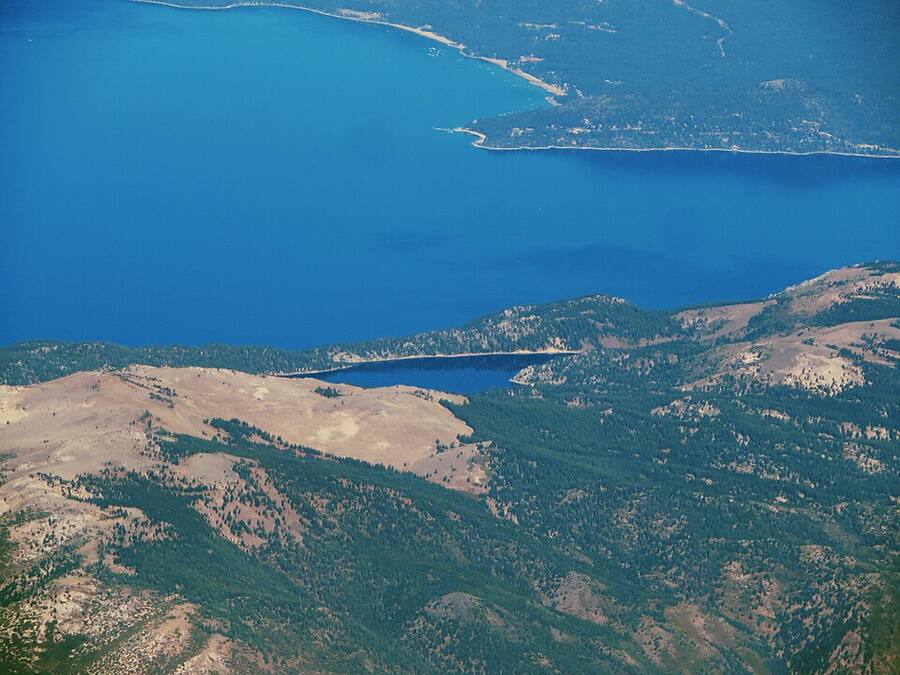 Marlette Lake and Lake Tahoe from above
